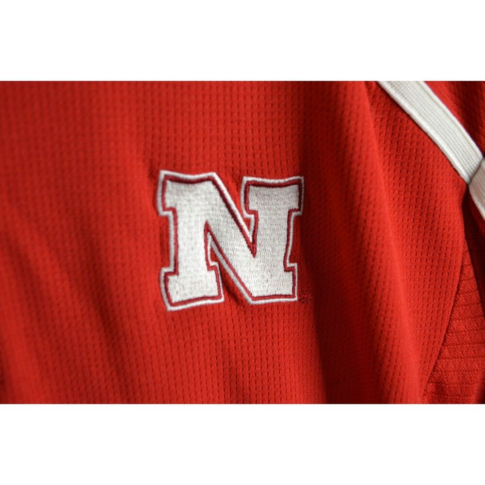 Adidas Climalite Nebraska Men's XL Red Short Sleeve Polo Shirt - Picture 4 of 14